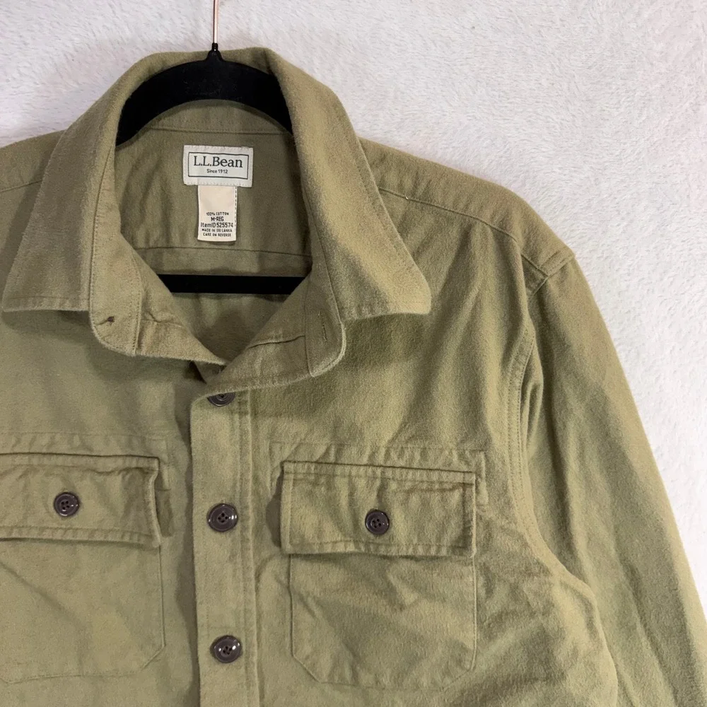 LL Bean x Noah Kahan M Olive Chamois Cloth Shirt Collab Rustic Camp Hiking Indie - Picture 2 of 8